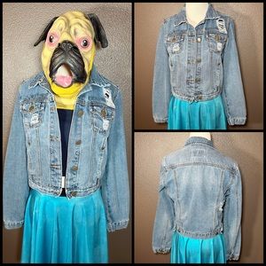 Staple, DOLLHOUSE, distressed, Jean jacket!!